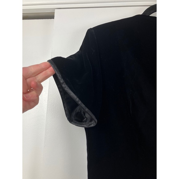Women's 90s Black Velvet Evening Party Dress Sheath Plus sz 14 - Picture 7 of 8